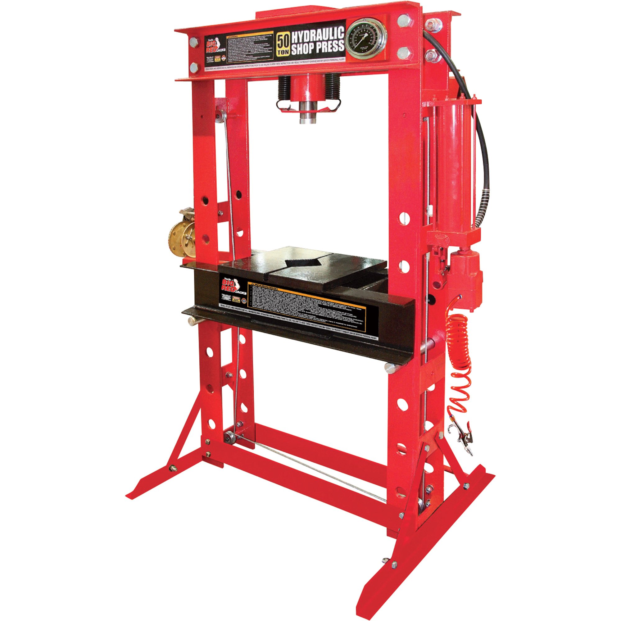Please see replacement item# 46264. Torin Big Red Shop Press with Gauge Dial — 50-Ton, Model# TRD55002